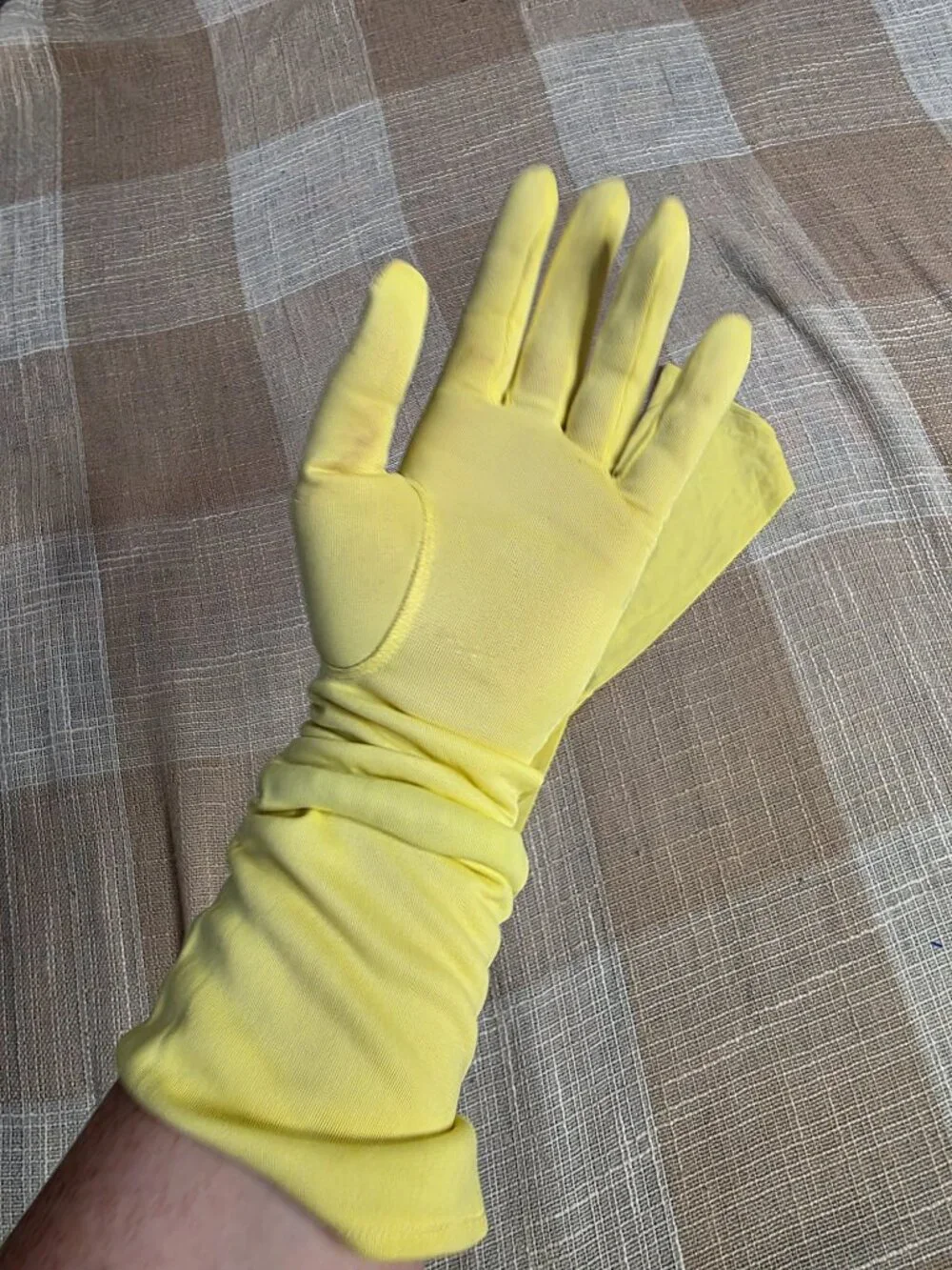 Vintage Cottage Princess Coquette Preppy Girly Femi Butter Yellow Finger Gloves